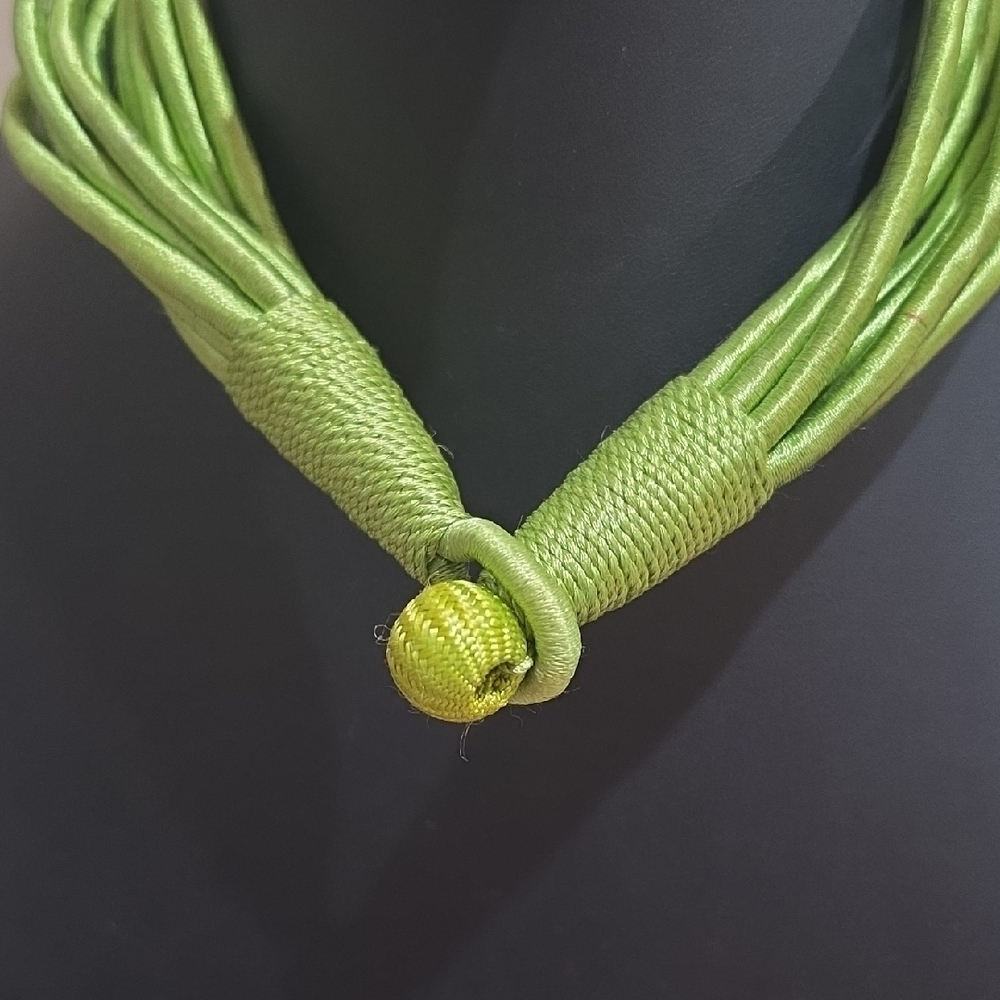 Vibrant Lime Multi-Strand Necklace - Picture 2 of 2